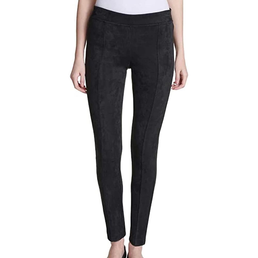 Andrew Marc Faux Suede Ponte Black Slim Fit Pull-On Legging Pants Size XS